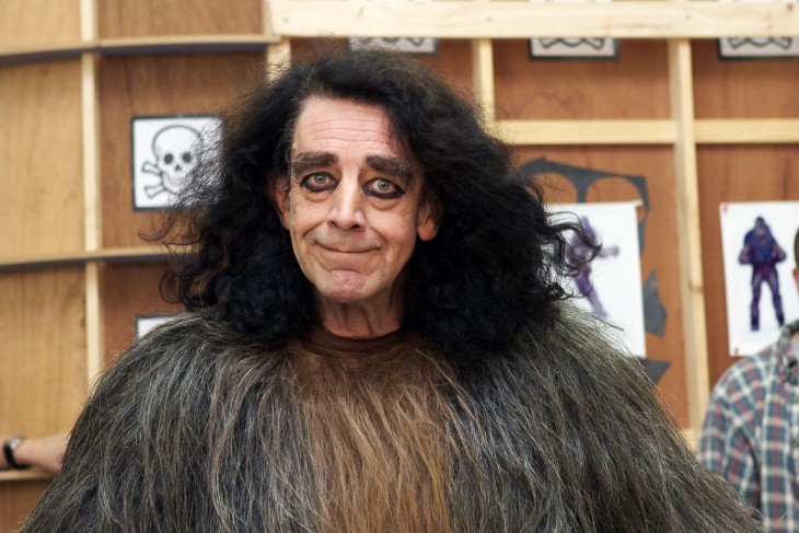 Peter Mayhew out from behind his mask as Chewbacca the Wookiee during the making of STAR WARS: EPISODE III - REVENGE OF THE SITH. © Lucasfilm Ltd. & TM. All Rights Reserved. Photo by Paul Tiller.