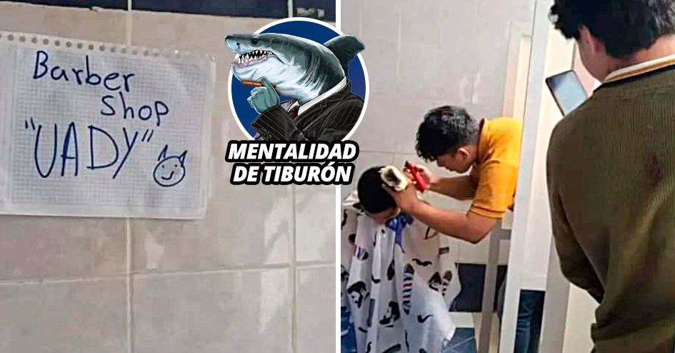 Joven abre barbería en los baños de su escuela y es un éxito