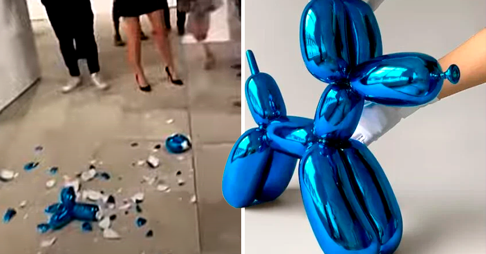 Mujer Toca Y Rompe Una Obra De Koons De Mil D Lares